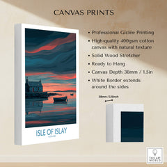 Isle of Islay Scotland Posters | Scottish Hebrides Seascape Canvas Print featuring Giclée art on textured cotton.