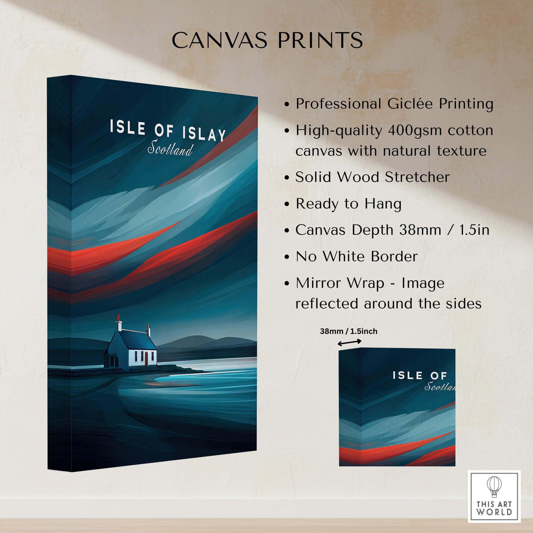 Isle of Islay Scotland Wall Art Print | Dramatic Sky Travel Poster in high-quality canvas, featuring rich colors and textures.