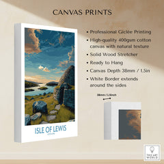 Isle of Lewis Scotland Canvas Print | Outer Hebrides Landscape Poster showcasing Giclée printing details on high-quality canvas.