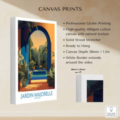 Jardim Majorelle Marrakesh Canvas Print | Exotic Plant & Architecture Posters showcasing professional giclée printing details.