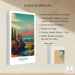 Kosovo Art Print | Snowy Mountain Balkan Poster showcasing professional Giclée printing on high-quality canvas.
