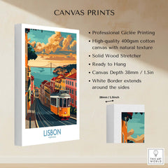 Lisbon Poster - Portugal canvas print showcasing Tram 28, vibrant cityscape, perfect for home or office decor.