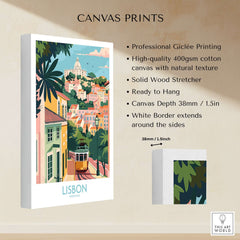 Lisbon Art Travel Print featuring vibrant colors and iconic tram, perfect for art collection and travel inspiration.