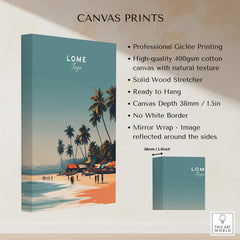 Lome Togo Poster Print Africa canvas print showcasing tropical beach scene with professional giclée printing.