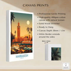 Marrakesh Morocco Poster | Traditional Moroccan Architecture Canvas Print showcasing professional Giclée printing.