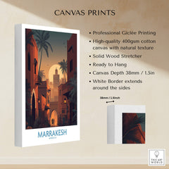Marrakesh Morocco Poster | Romantic Moroccan Twilight Canvas Print showcasing professional Giclée printing and high-quality canvas.