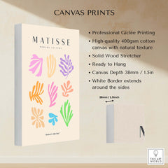 Matisse Art Prints - Abstract Botanical Shapes Grid Poster with colorful organic shapes on canvas