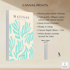 Matisse Art Prints - Mint Green Fan Pattern Poster Art showing professional Giclée printing and natural texture.