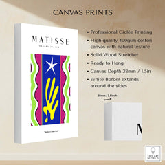 Matisse Art Prints - Jazz Abstract Star Hand Waves Poster showcasing vibrant colors and design features.