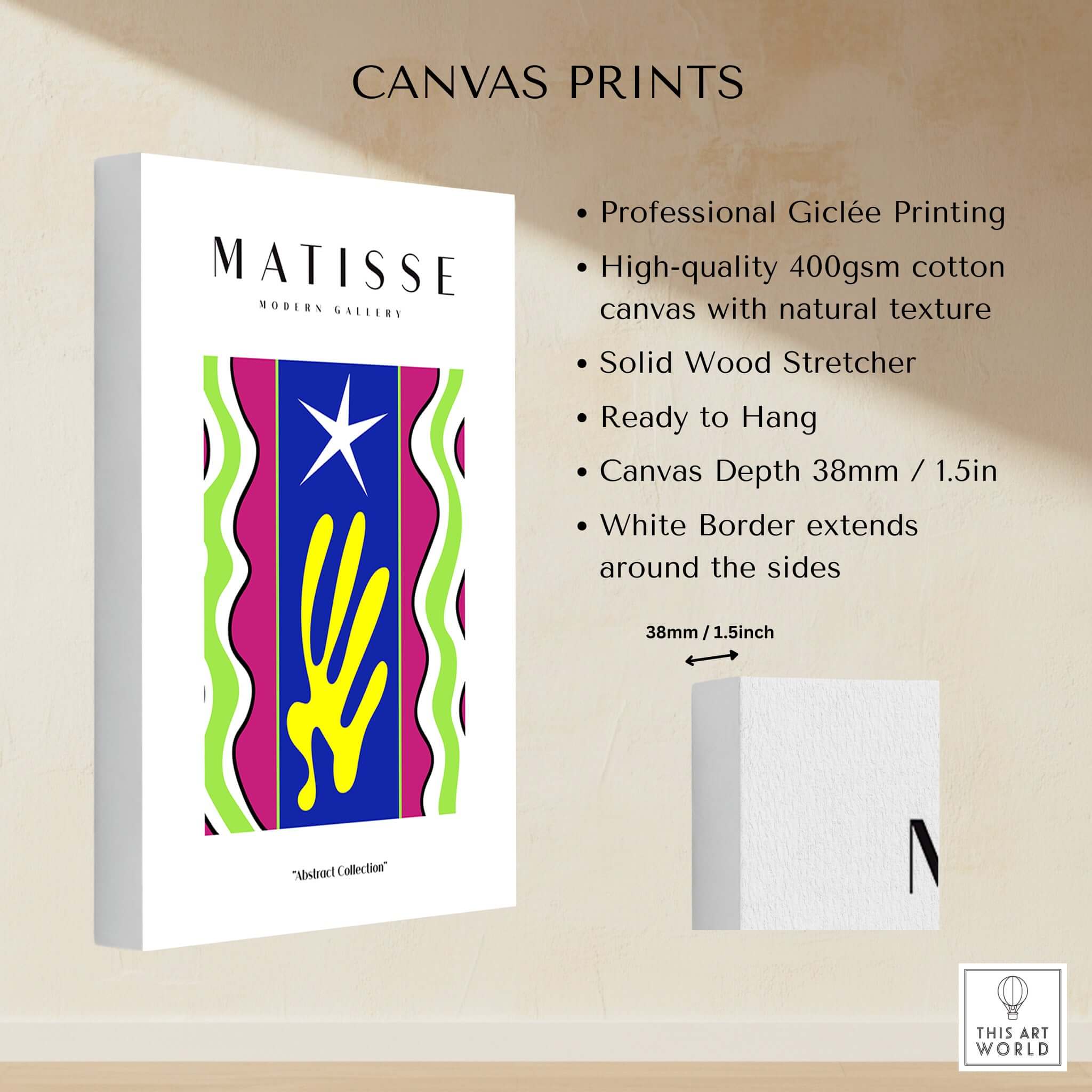 Matisse Art Prints - Jazz Abstract Star Hand Waves Poster showcasing vibrant colors and design features.