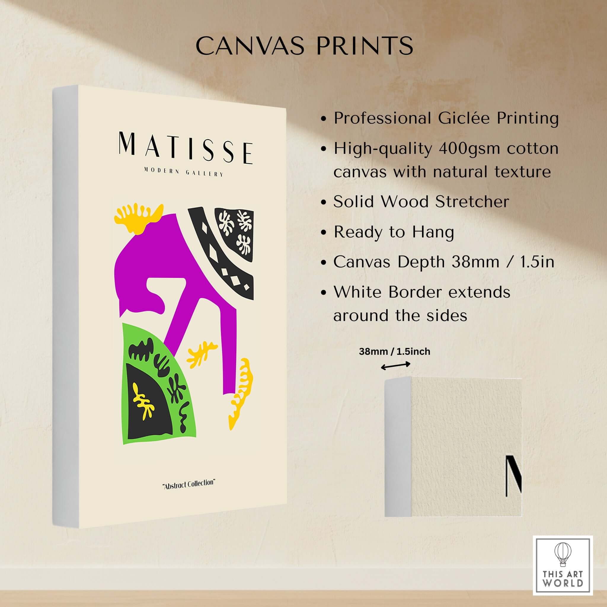 Matisse Art Prints - Purple Horse Abstract Figure Collage Poster showcasing professional Giclée printing on canvas.