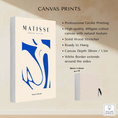 Matisse Art Prints - Blue Nude Abstract Cut Out Wall Art, showcasing professional Giclée printing on canvas.
