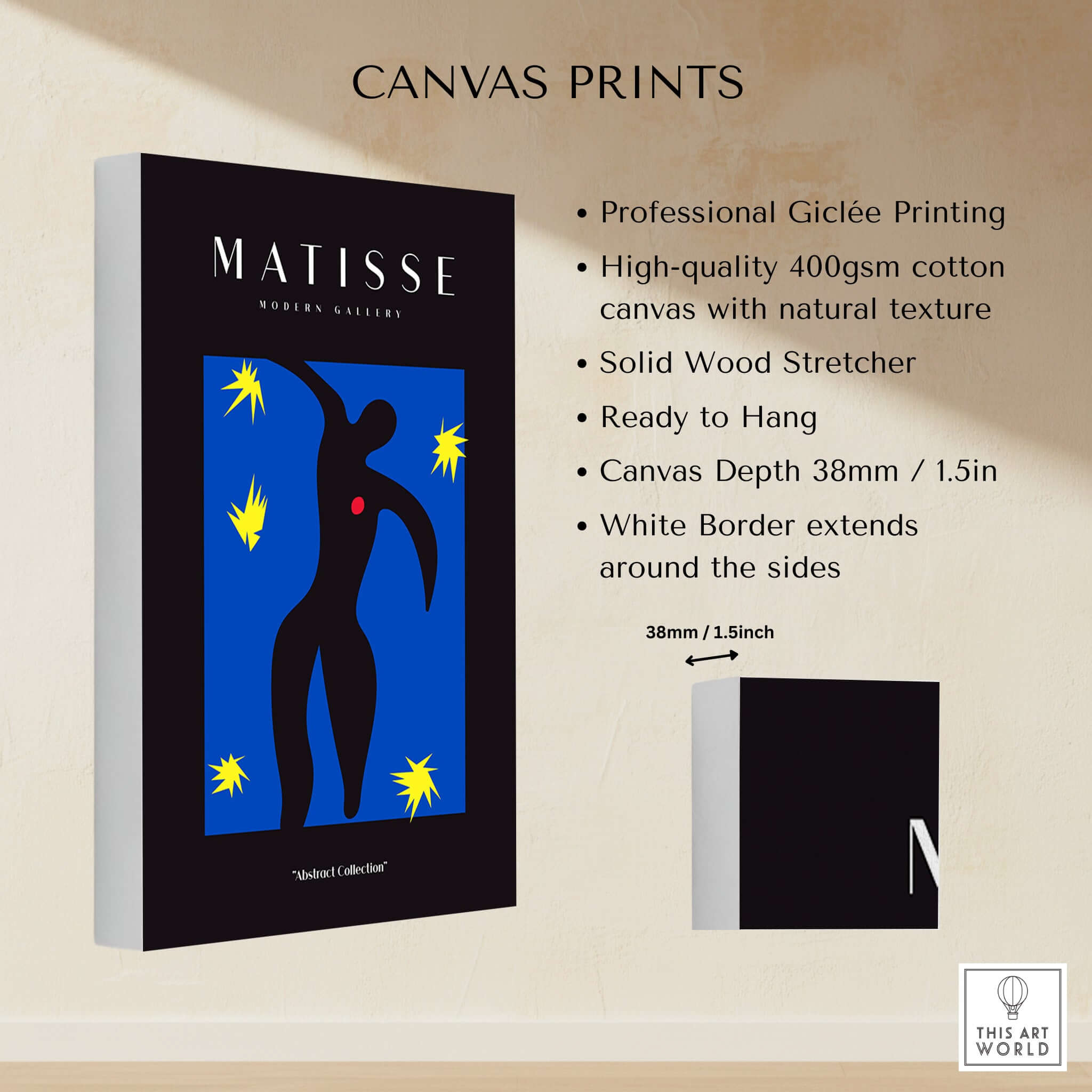 Matisse Art Prints - Icarus Black Figure with Stars Poster featuring professional Giclée printing on canvas.