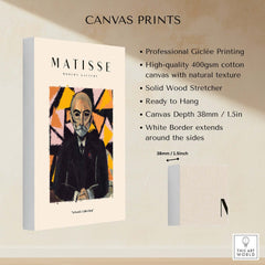 Matisse Art Prints - Portrait Man in Suit Geometric Wall Art, showcasing professional Giclée printing on canvas.