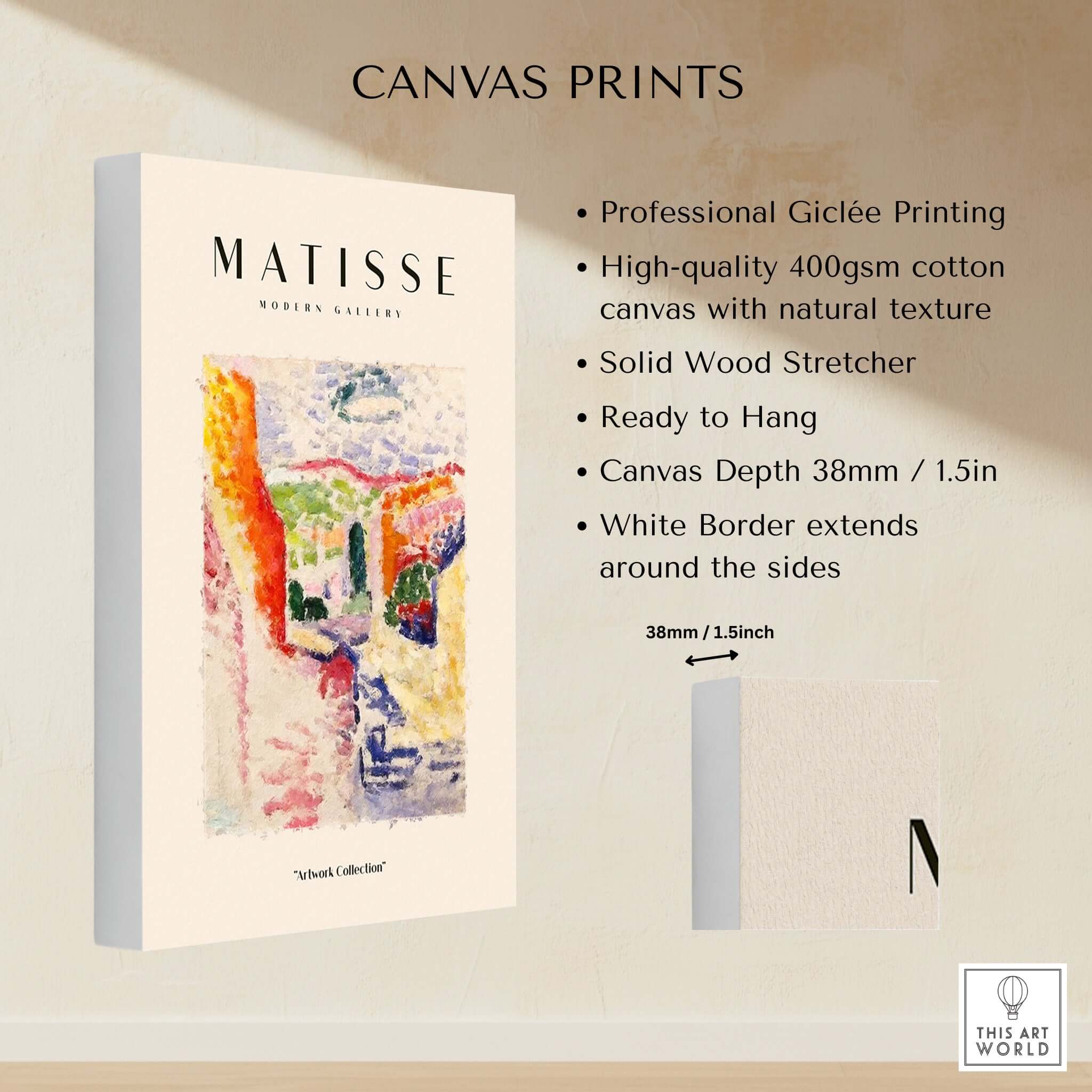 Matisse Art Prints - Abstract Fauvist Poster showcasing professional Giclée printing on high-quality canvas.