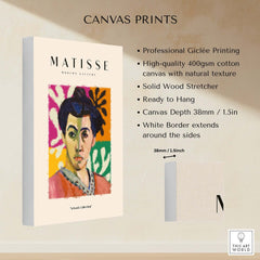Matisse Art Prints - Abstract Portrait Poster showcasing professional Giclée printing on textured canvas.