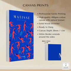 Matisse Art Prints -  Dancing Figures Pattern Red Blue Poster showing professional Giclée printing on high-quality canvas.