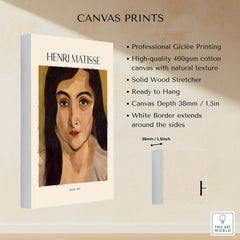 Matisse Art Print - Lorette 1917 Portrait Poster Print features professional Giclée printing and hangs ready.