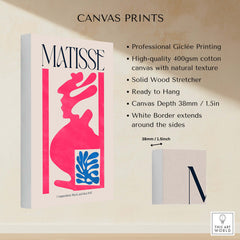 Matisse Art Print Composition Pink Blue Abstract Cut Out Print 1947 canvas print showcasing vibrant design and quality.