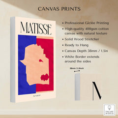Matisse The Wolf 1947 Papiers Découpés Poster Print features Giclée printing on high-quality canvas.