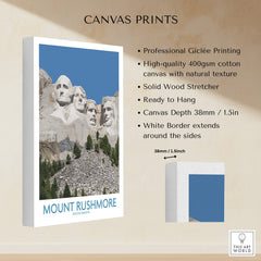 Mount Rushmore Poster | Black Hills National Memorial Canvas Print South Dakota showcasing professional quality and features.