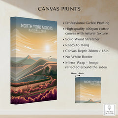North York Moors National Park canvas print with sunrise and scenic landscape, wall art decor