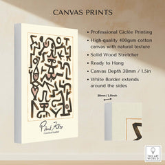 Paul Klee Comedians Handbill Abstract Figures Poster Modern Art Print on high-quality canvas with texture and white border.