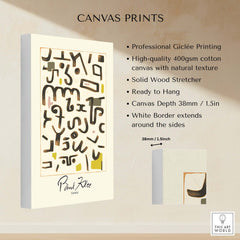 Paul Klee Gesetz Abstract Symbols Modern Art Print Wall Poster Decor featuring professional quality canvas.