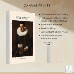 Rembrandt Old Lady with Book 1637 Portrait Print Dutch Golden Age Poster Art features high-quality canvas prints.