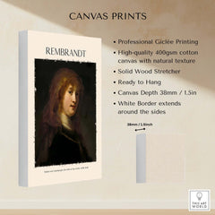 Rembrandt Saskia van Uylenburgh Portrait Print Wife Artist Dutch Poster Wall Art canvas print features.