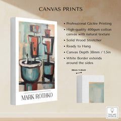 Rothko Style Cubist Abstract Painting | Contemporary Wall Decor on canvas, showcasing professional Giclée printing and natural texture.