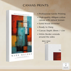 Rothko Style Modern Expressionist Painting Poster | Contemporary Wall Art with professional Giclée printing and canvas texture.
