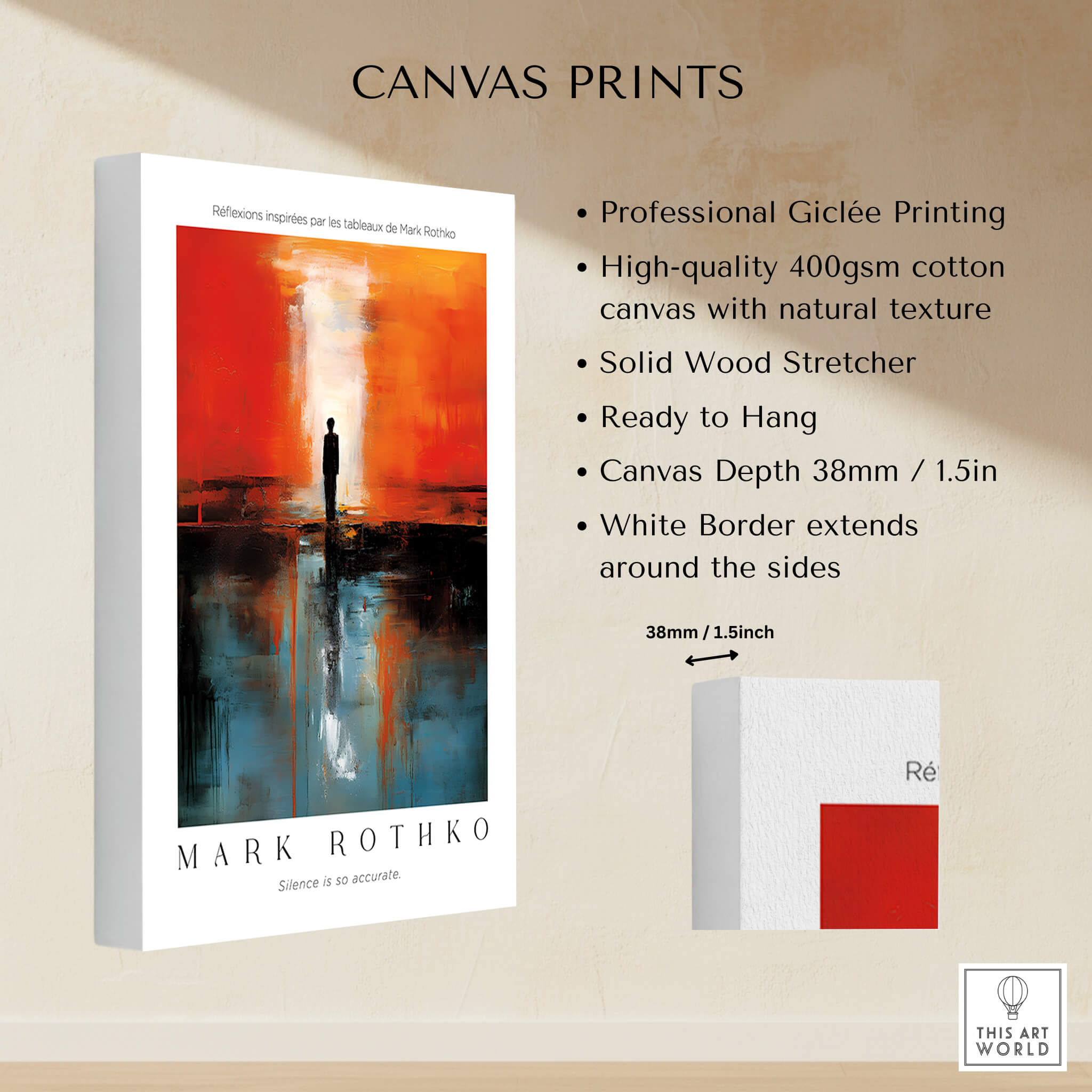 Rothko Style Minimalist Landscape Abstraction Print | Modern Wall Decor showcasing professional giclée printing on canvas.