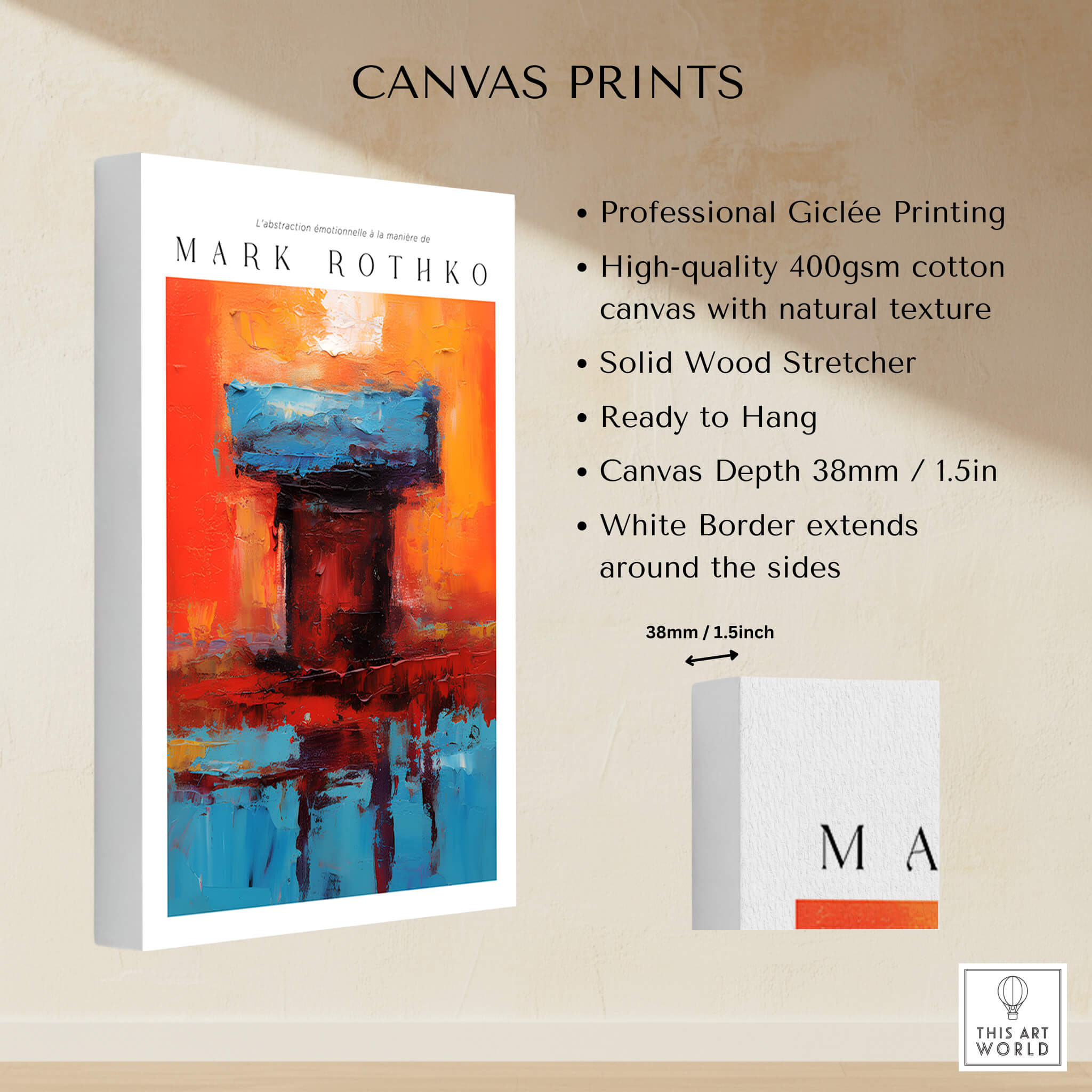 Rothko Style Bold Color Contrast Painting Print | Modern Wall Decor featuring vibrant colors and high-quality Giclée printing.