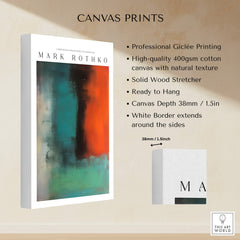Mark Rothko Style Modern Canvas Abstraction Painting | Contemporary Wall Art featuring Giclée printing and solid wood stretcher.