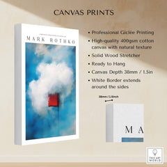 Rothko Style Minimalist Cloud Painting Print | Modern Abstract Wall Decor details including dimensions and printing quality.