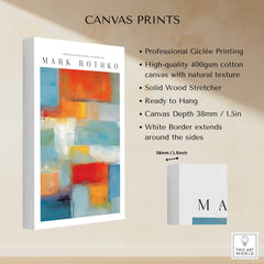 Rothko Canvas Color Abstraction Painting | Modern Abstract Wall Art with professional Giclée printing and white border.