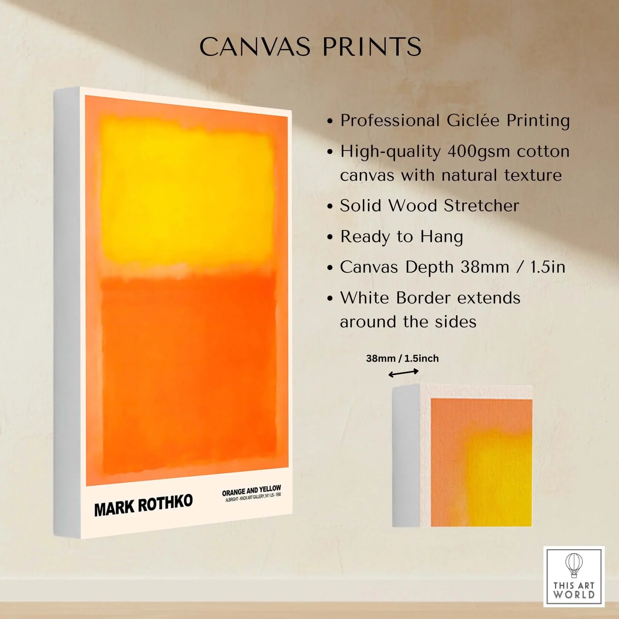 Mark Rothko Orange and Yellow 1956 Art Print – This Art World