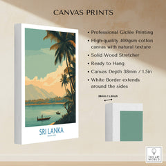 Sri Lanka Canvas Print | Traditional Boat Scene Poster showcasing professional Giclée printing and natural textures.