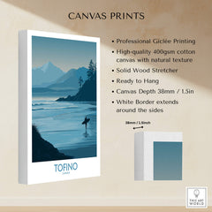 Tofino Canada Canvas Print | Misty Mountain & Shoreline Poster showcasing professional Giclée printing and natural texture.