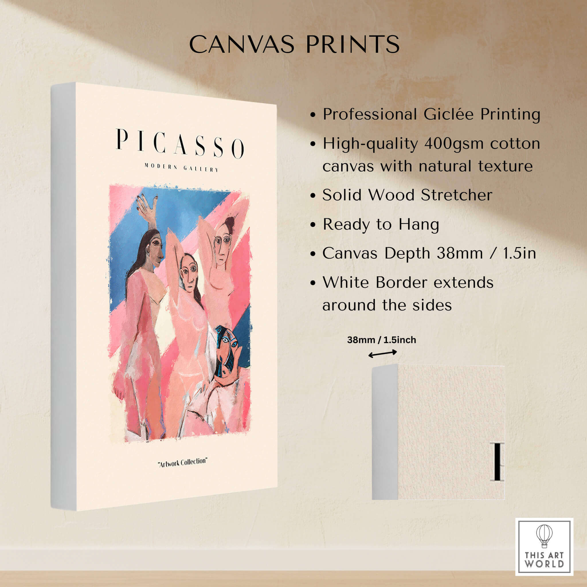 Picasso Les Demoiselles d Avignon Inspired Art Print Abstract Figures Poster Artwork Collection on canvas