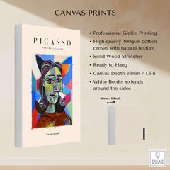 Picasso Woman Portrait Fragmented Abstract Poster Colorful Artwork Print Modern Gallery canvas print display.