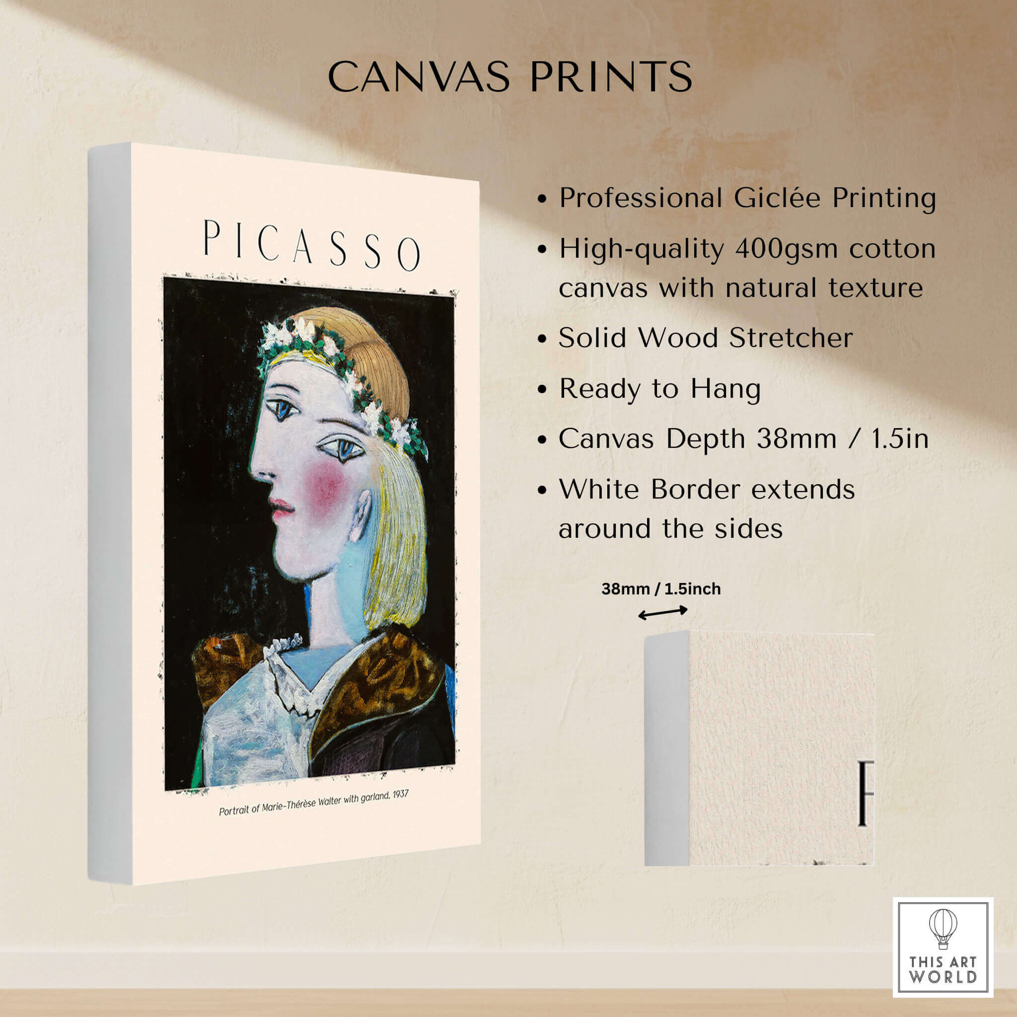 Picasso 1937 Portrait of Marie Thérèse Art Print – This Art World