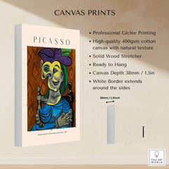 Picasso Seated Woman Blue Dress Dora Maar 1939 Art Print Cubist Portrait Poster on canvas print display