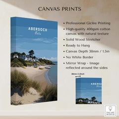 Abersoch Llyn Peninsula Boating Scene Canvas Print | Welsh Seaside Home Decor detailed product features and specifications.
