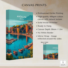 Antalya Canvas Print | Turkish Beach Wall Art showcasing a vibrant coastal scene, perfect for beach lovers.