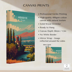 Kosovo Peja Canvas Print | European Travel Wall Art featuring high-quality Giclée printing and vibrant landscape.