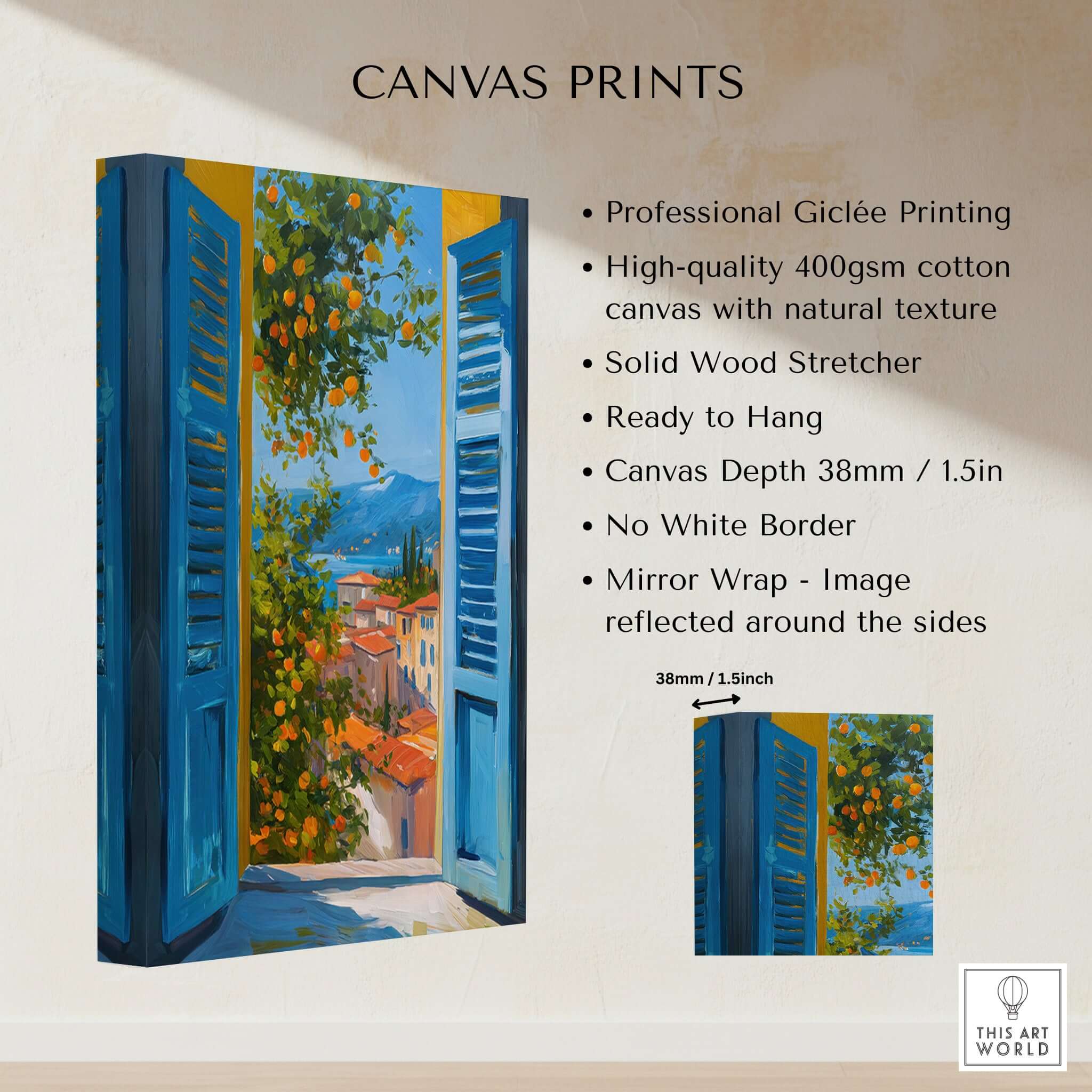 Matisse Open Window Art Print | French Riviera Sea View Poster showcasing vibrant colors and serene coastal view.