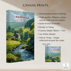 Nidderdale Stone Farmhouse and Stream Canvas Print | English Country Wall Decor showcasing a serene Yorkshire landscape.