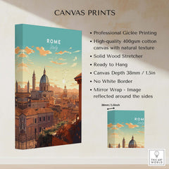 Rome Print showcasing professional giclée printing on high-quality canvas for art lovers and travelers.